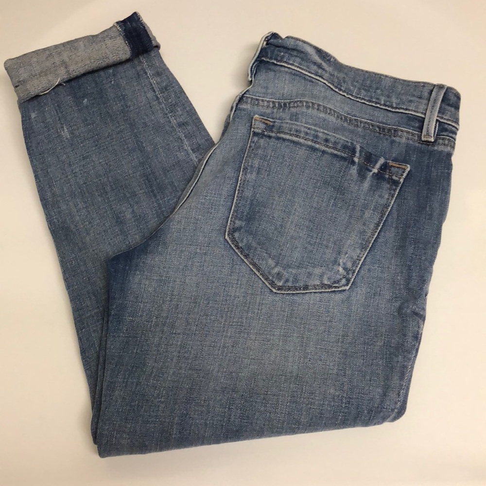 Ann Taylor LOFT Women's Relaxed Skinny Crop Jeans Cuffed Denim Size 27 / 4